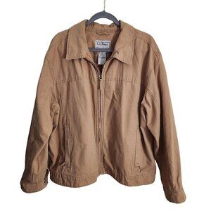 L.L. Bean Vintage Tan Canvas Cotton Chore Jacket Size XXL